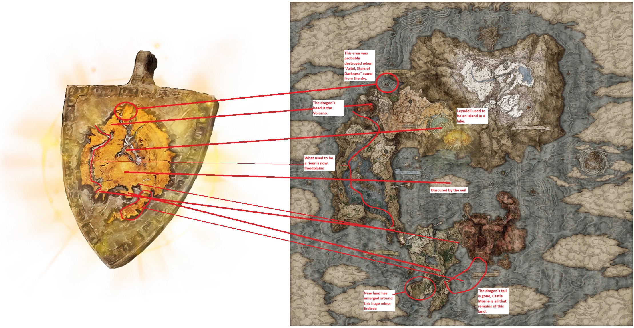 《艾尔登法环》玩家争论龙徽护符上的图案到底是隐藏地图还是龙的形象