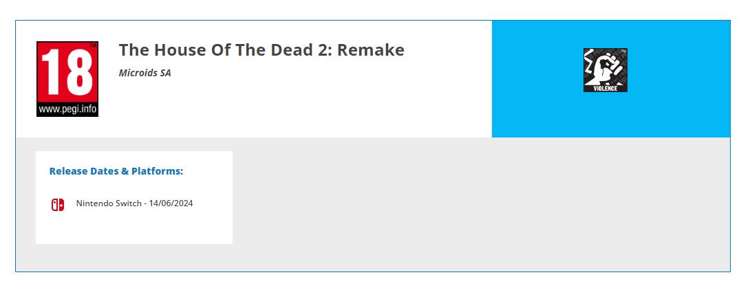 《死亡之屋2：重制版》在欧洲获得评级 尚未正式公布