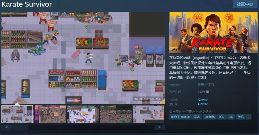 像素轻肉鸽生存游戏《Karate Survivor》Steam页面 支持简体中文