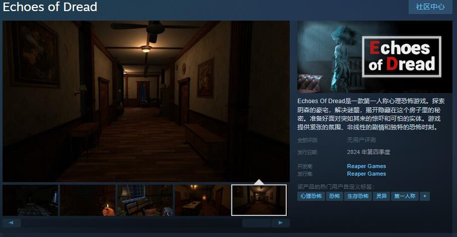 第一人称心理恐怖游戏《Echoes of Dread》Steam页面上线 支持中文-6号湾