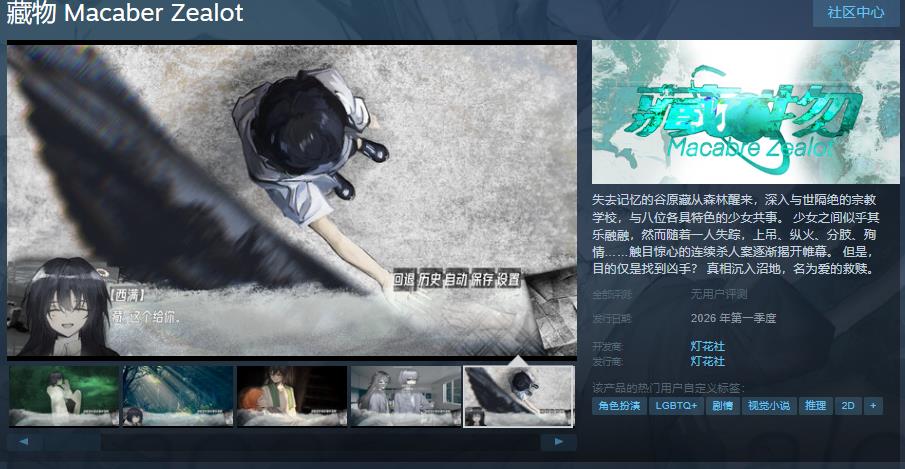 悬疑AVG《藏物》Steam页面 2026年第一季度发售