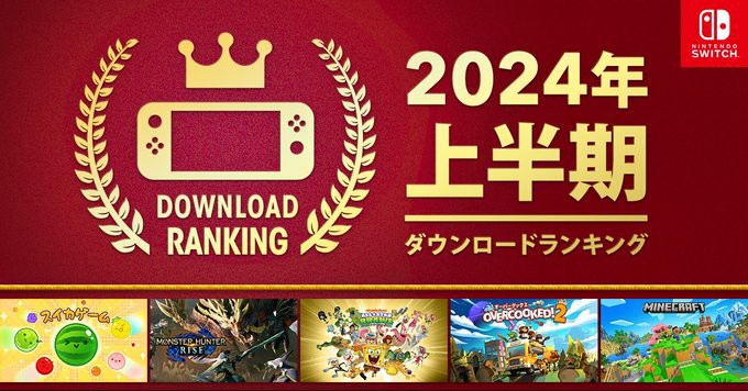 任天堂公佈2024年上半年Switch遊戲下載榜 《西瓜遊戲》登頂