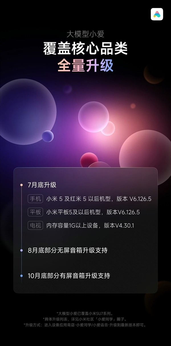 小米電視小愛同學升級大模型版！1GB以上內存都能用