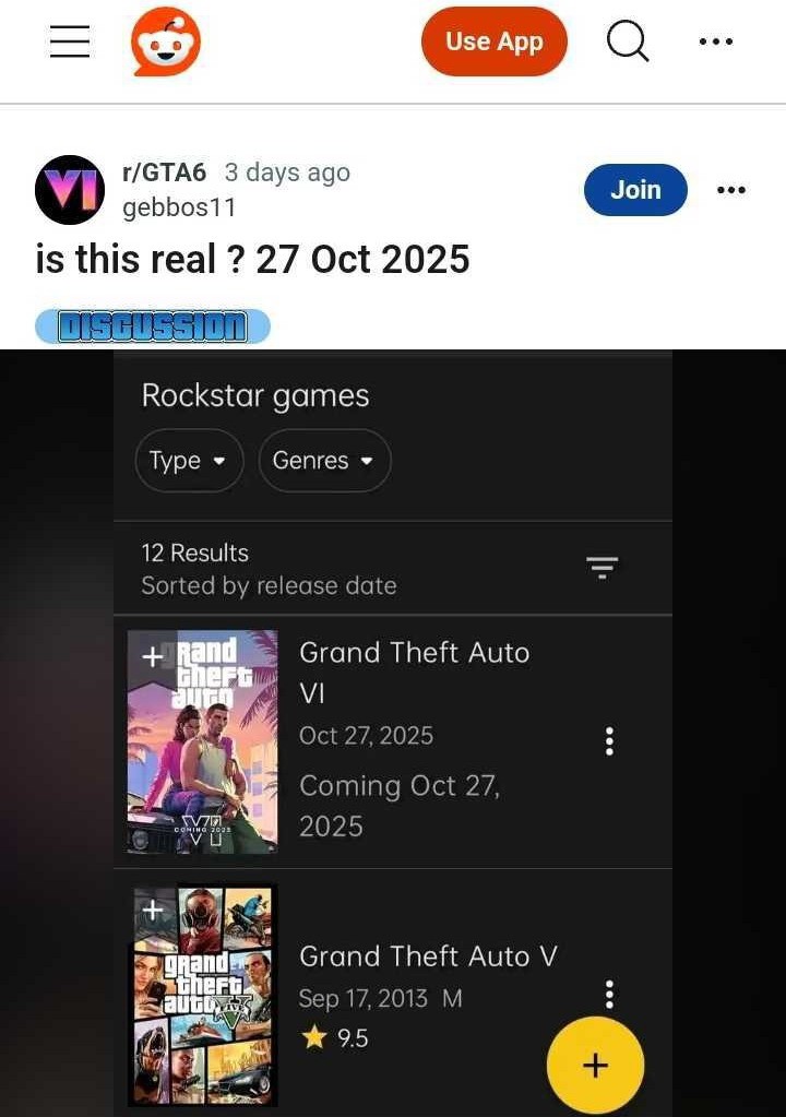 網傳《GTA6》將於2025年10月27日發售 真的假的？