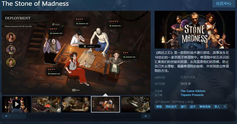 即時戰術潛行遊戲《瘋狂之石》Steam頁面上線 明年發售