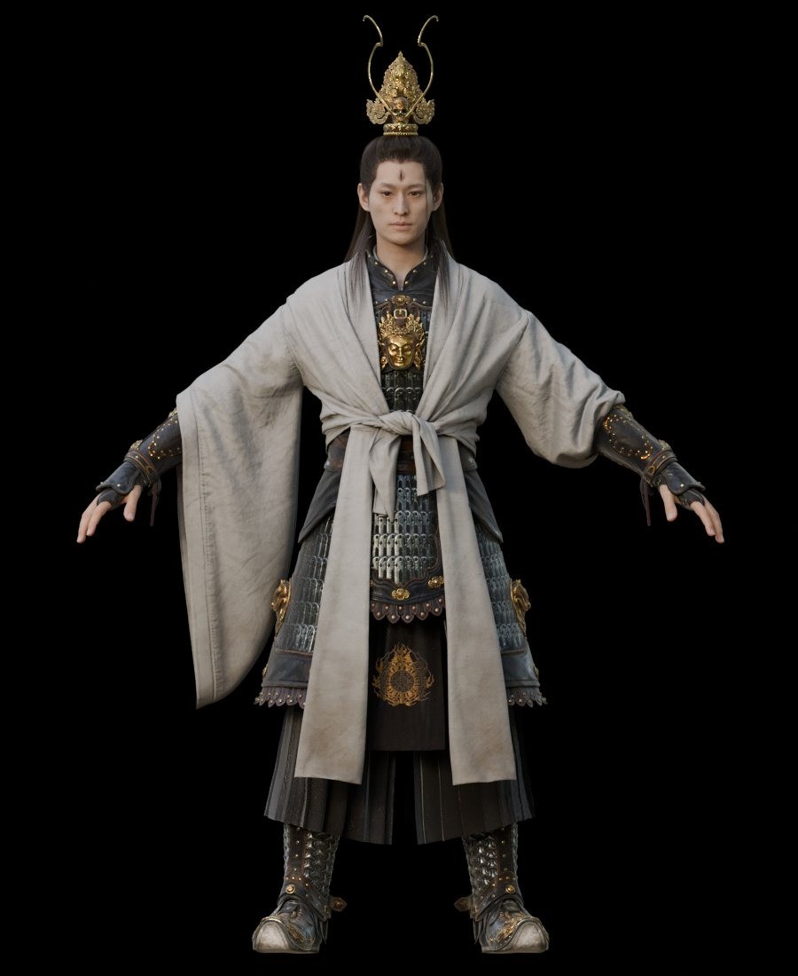 《黑神话》二郎神3D模型欣赏 很酷帅实力强大