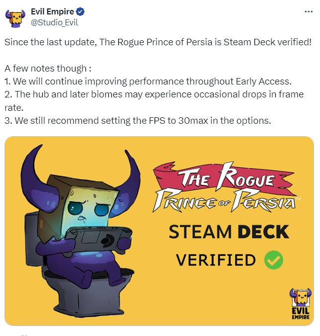 《波斯王子：Rogue》十月更新上線 游戲通過Steam Deck驗(yàn)證