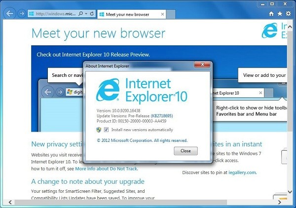 Internet Explorer10.0