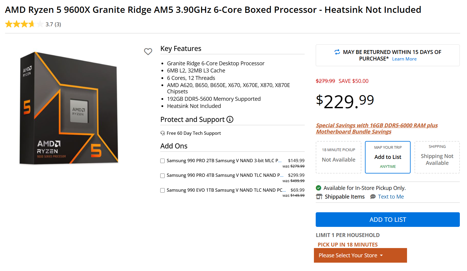 AMD銳龍9000系列CPU價格降至歷史最低