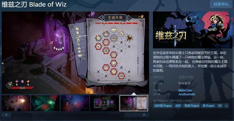 肉鴿遊戲《維茲之刃》Steam頁面開放 發售日待定