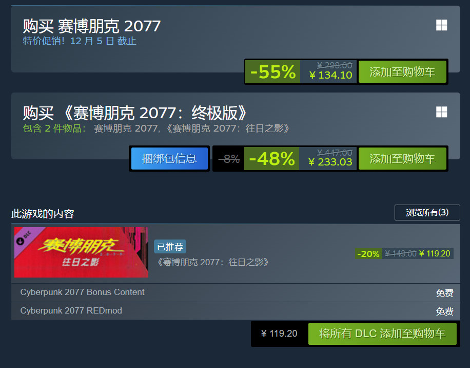 Steam秋季特惠 《賽博朋克2077》登頂全球最暢銷游戲