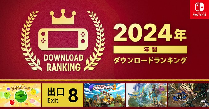 任天堂發(fā)布Switch 2024年度下載排行榜 《西瓜游戲》第一