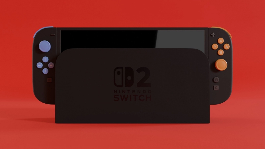 最新饭制任天堂Switch 2概念渲染图 手柄蓝黄配色