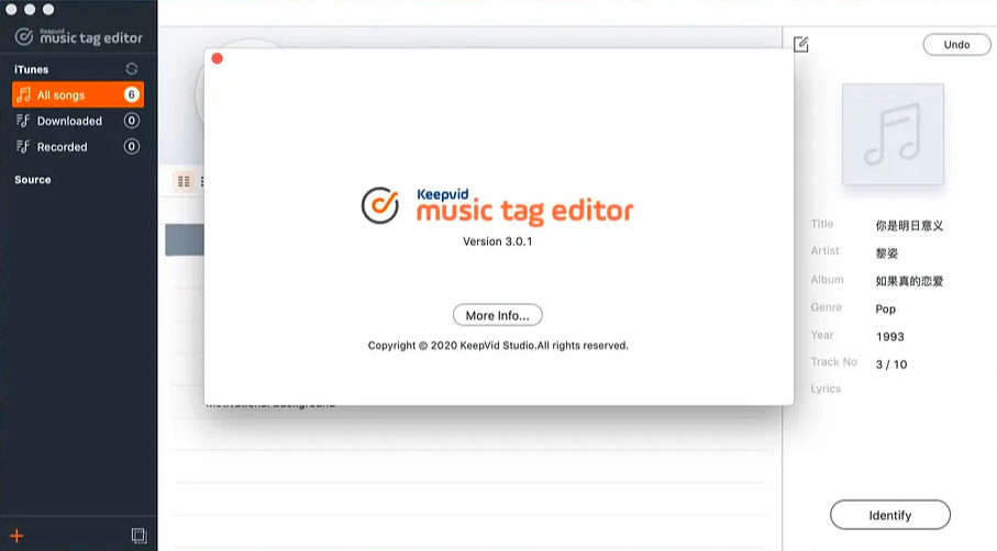 KeepVid Music Tag Mac版