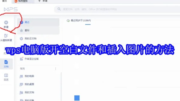 wps电脑版怎么开空白文件和插入图片