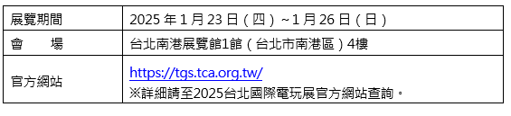 「2025臺北國際電玩展」光榮特庫摩公開特別節(jié)目內(nèi)容