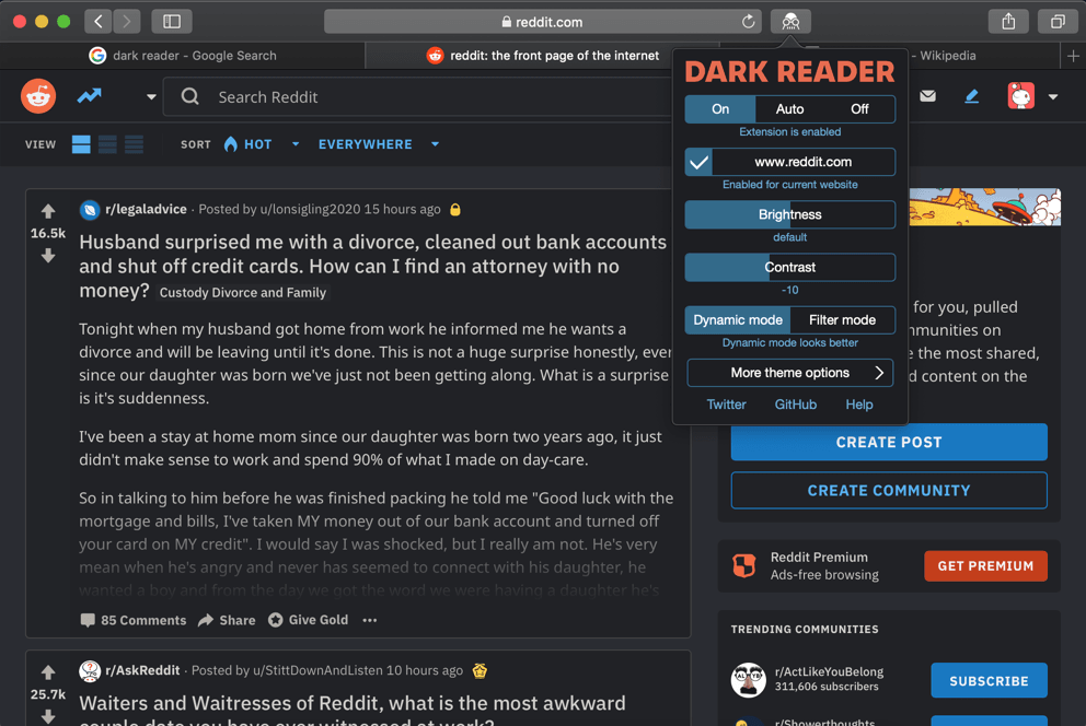 Dark Reader for Safari Mac版