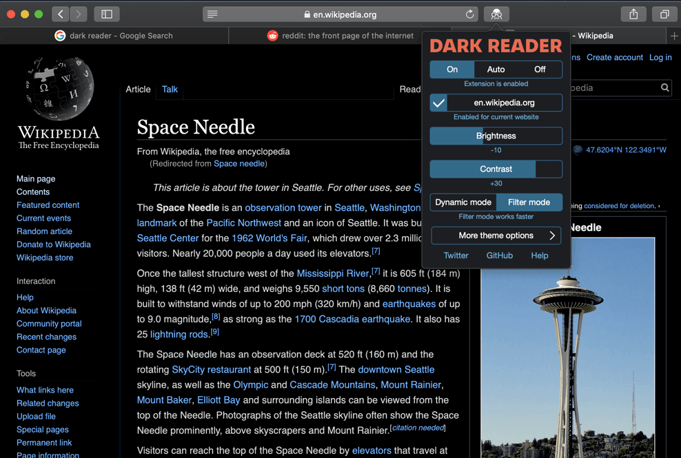 Dark Reader for Safari Mac版