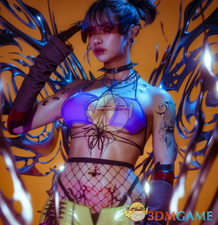 《赛博朋克2077》性感金星渔网套装MOD