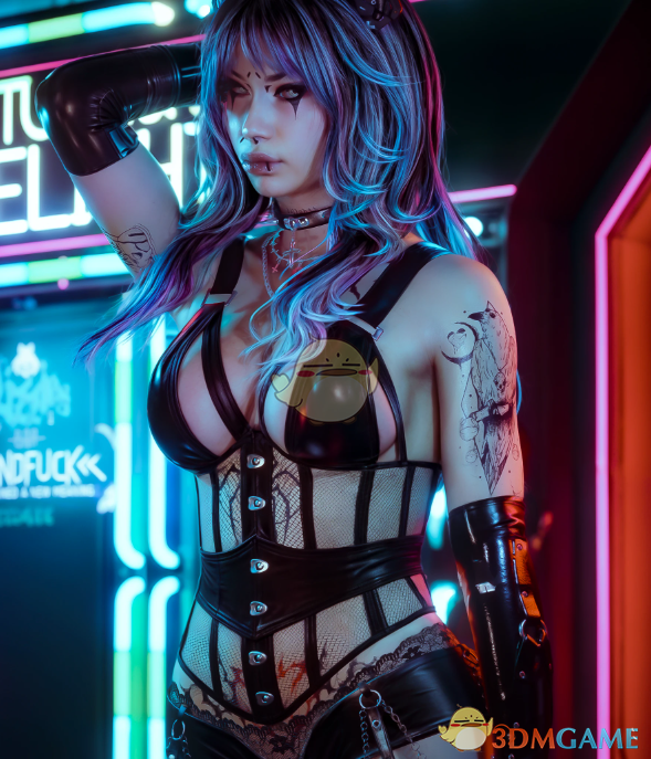 《赛博朋克2077》蕾丝吊带内衣MOD