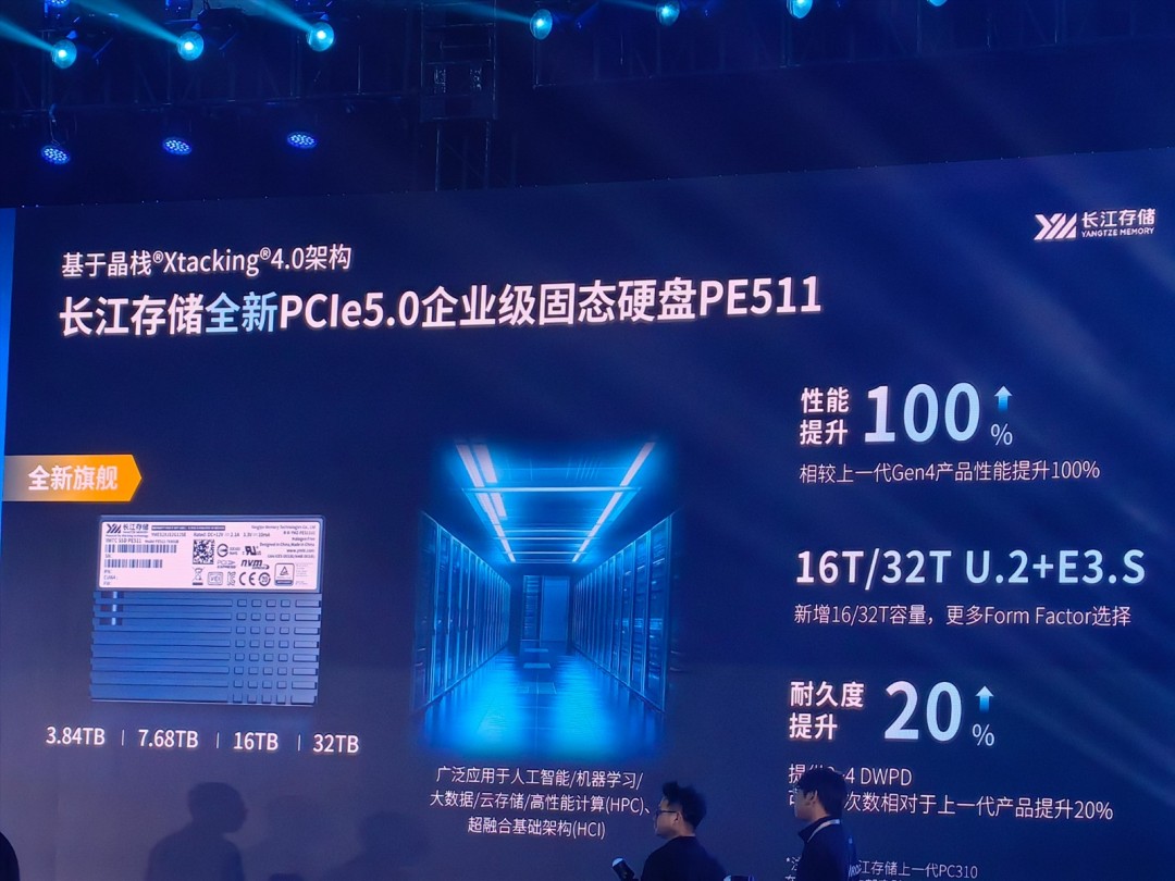 長(zhǎng)江存儲(chǔ)PCIe 5.0 SSD首次32TB！性能提升100%