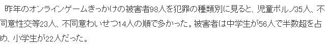 日本警察廳公布數(shù)據(jù) 去年因網(wǎng)游導(dǎo)致犯罪未滿18歲達(dá)到98人