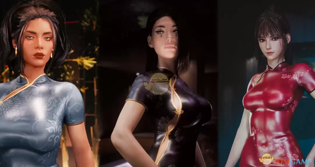 《赛博朋克2077》中式旗袍裙MOD