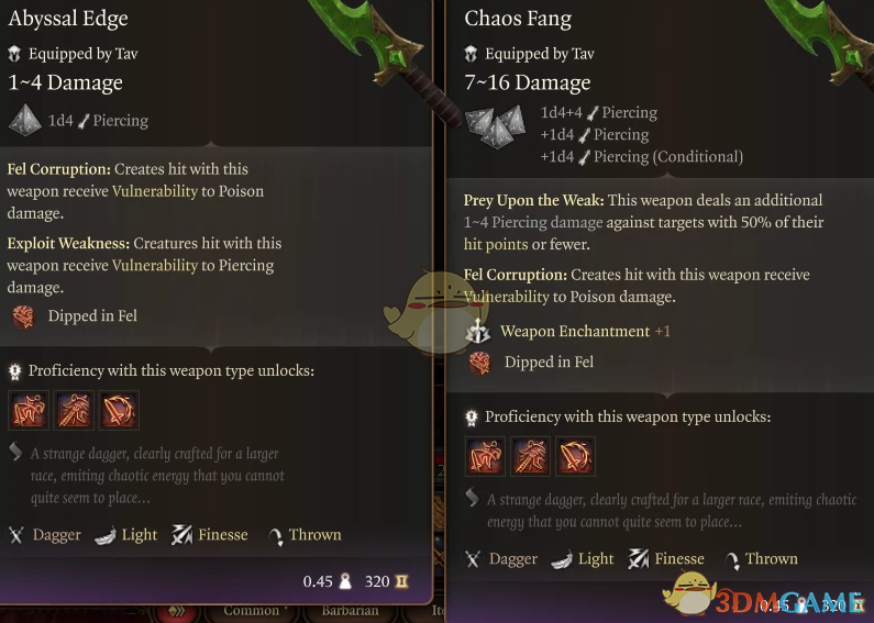 《博德之门3》魔兽世界瓦莉拉匕首MOD