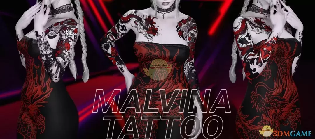 《赛博朋克2077》黑道赤龙纹身MOD