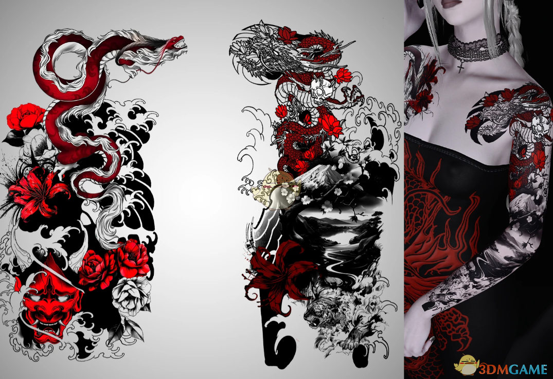 《赛博朋克2077》黑道赤龙纹身MOD