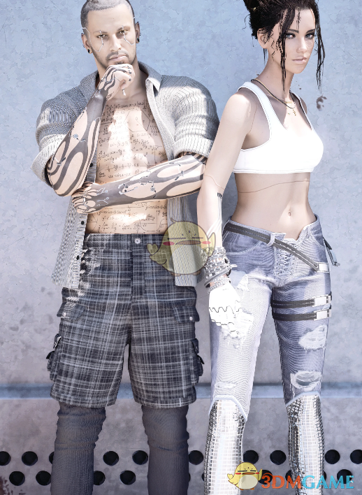 《赛博朋克2077》男V工装短裤MOD