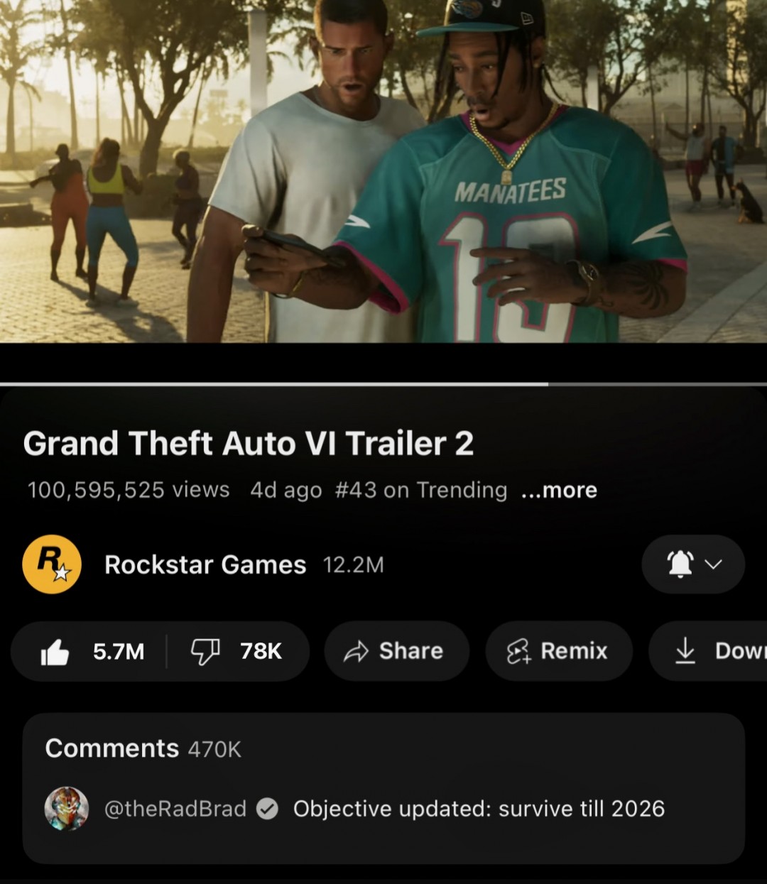 畫風(fēng)相似！《GTA6》和《荒野大鏢客2》畫面對(duì)比、《GTA6》預(yù)告片2瀏覽量破億