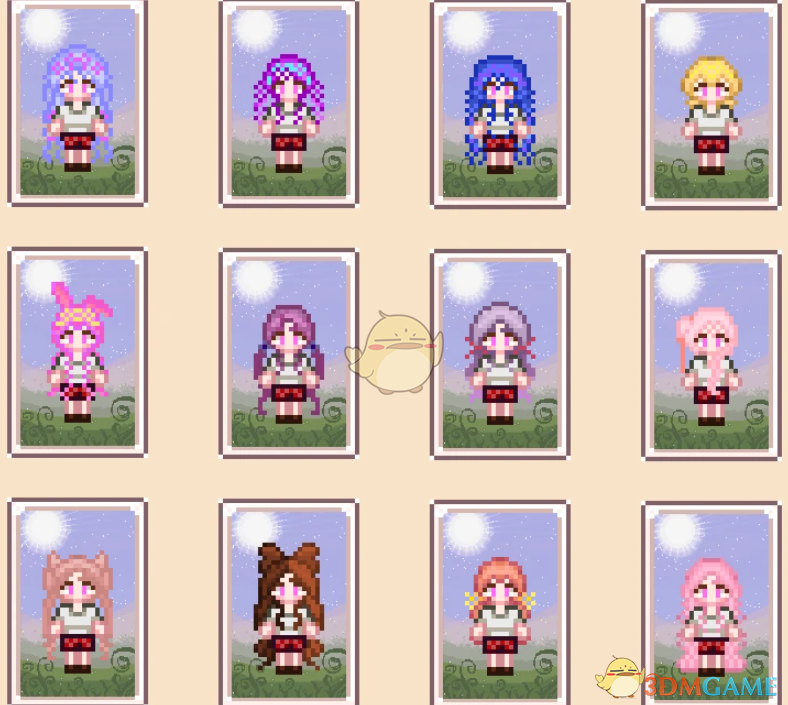 《星露谷物语》动漫少女发型包MOD