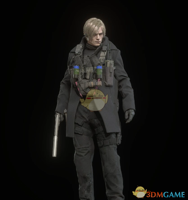 《生化危机4：重制版》里昂的黑色战术风衣MOD