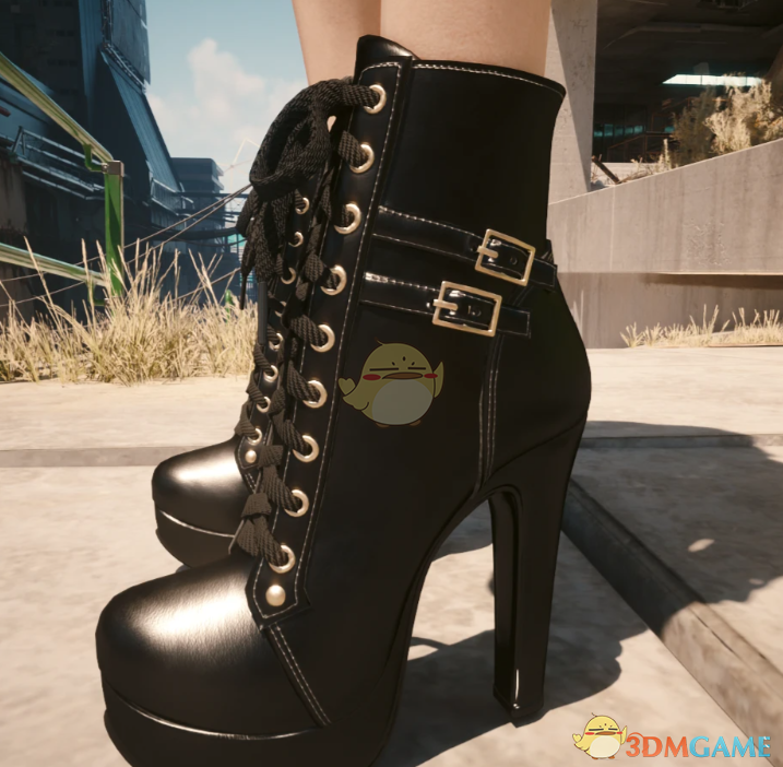 《赛博朋克2077》黑色高跟踝靴MOD