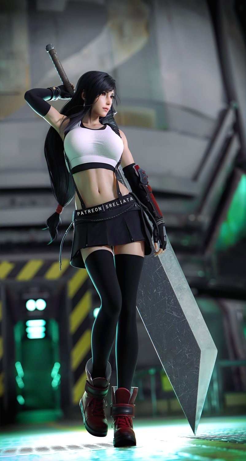 《最终幻想7》蒂法新3D美图 穿GTA6女主服装更性感迷人