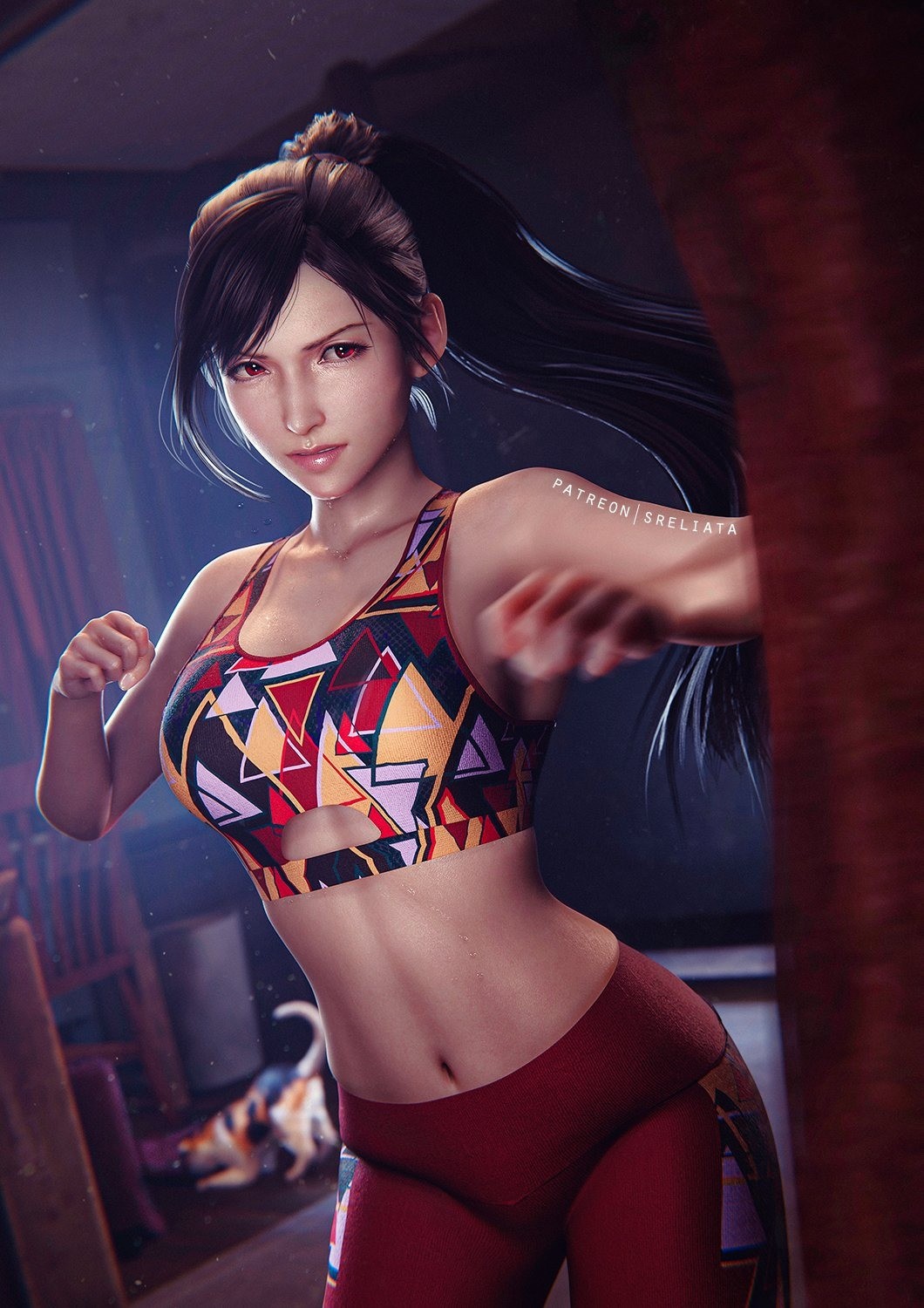 《最终幻想7》蒂法新3D美图 穿GTA6女主服装更性感迷人