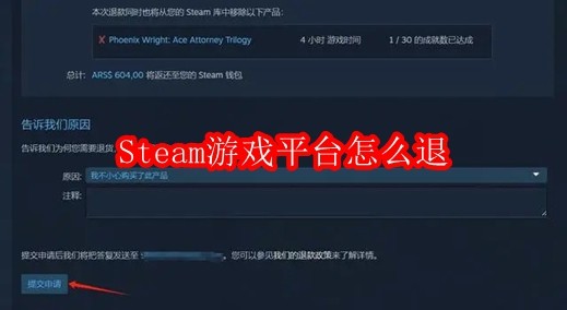 Steam游戏平台怎么退