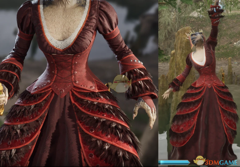 《上古卷轴4:湮灭重制版》红色华丽礼服MOD