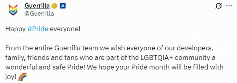 《地平线》官方庆祝 LGBT 骄傲月 分享埃洛伊比心美照