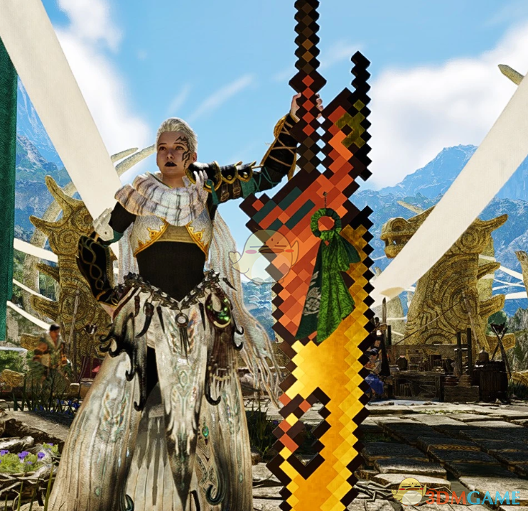 《怪物猎人：荒野》我的世界风格的希望大剑MOD