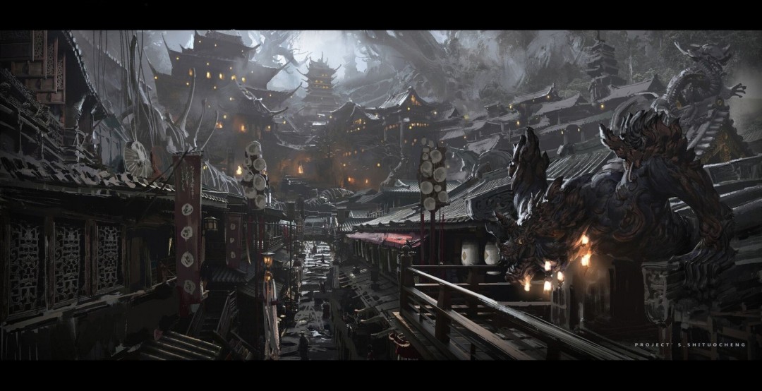 《黑神話：悟空》設(shè)計(jì)廢稿原畫 獅駝嶺陰森恐怖