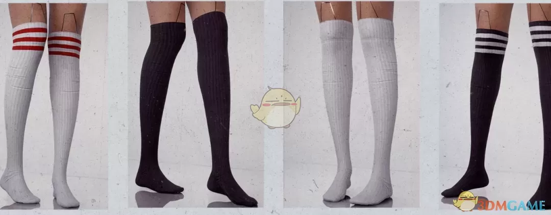 《赛博朋克2077》纯色过膝袜MOD