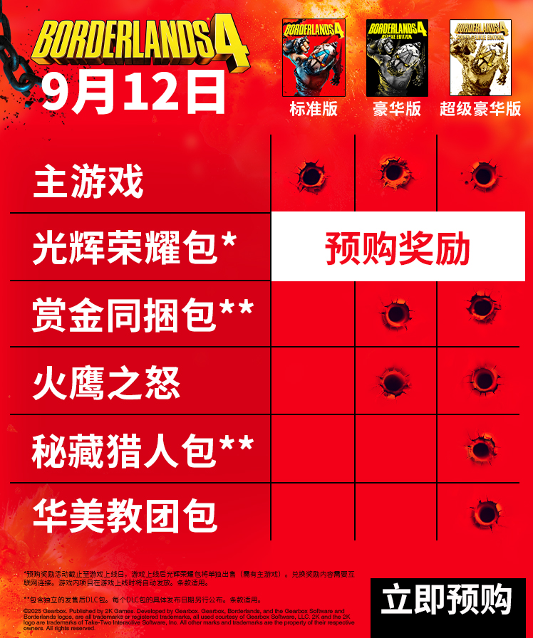 《无主之地4》首发没有Switch 2 单人内容支持离线游玩