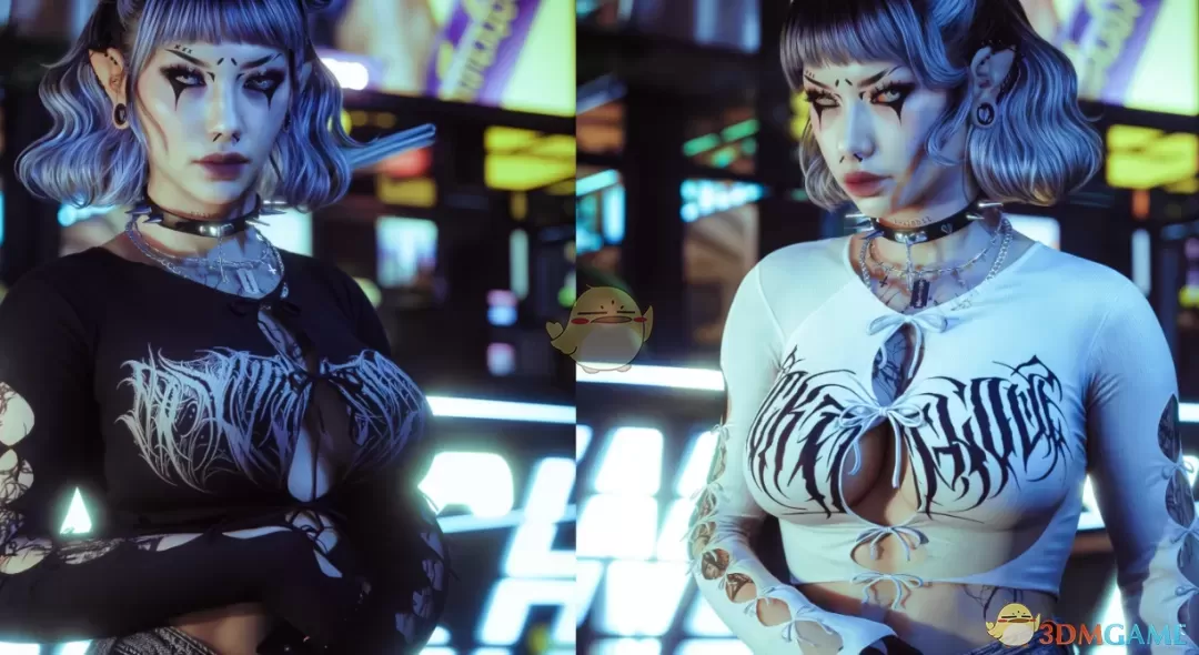 《赛博朋克2077》性感奶窗上衣MOD