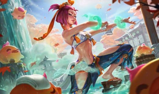《英雄联盟》新英雄:不破之誓——芸阿娜性感泳装皮肤海报