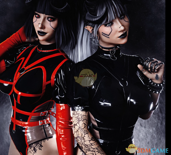 《赛博朋克2077》小恶魔乳胶连体紧身衣MOD