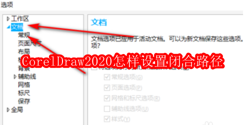 CorelDraw2020怎样设置闭合路径