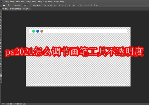 ps2021怎么调节画笔工具不透明度