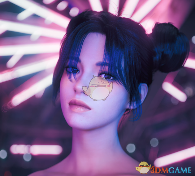 《赛博朋克2077》可爱的双包子发髻刘海MOD